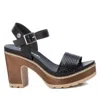 Xti Women's Casual Heeled Platform Sandals In Black In Black