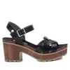 Xti Women's Casual Heeled Platform Sandals In Black In Black