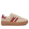 Xti Women's Casual Suede Sneakers In Medium Beige/red In Multi