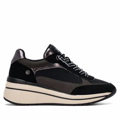 Xti Women's Casual Suede Wedge Sneakers In Black