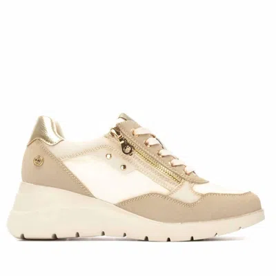 Xti Women's Casual Wedge Lace-up Sneakers In Beige In Multi