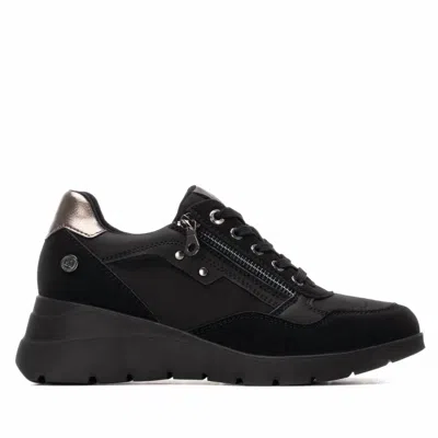 Xti Women's Casual Wedge Lace-up Sneakers In Black