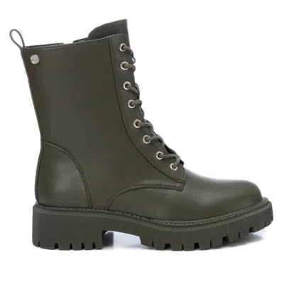 Xti Women's Combat Booties In Kakhi In Green