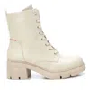 Xti Women's Lace-up Booties In Ice In Beige