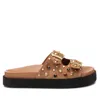 Xti Women's Double Buckle Sandals In Camel In Brown
