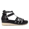 Xti Women's Flat Sandals With Gold Studs By _ In Black