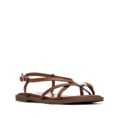Xti Women's Flat Strappy Sandals In Brown
