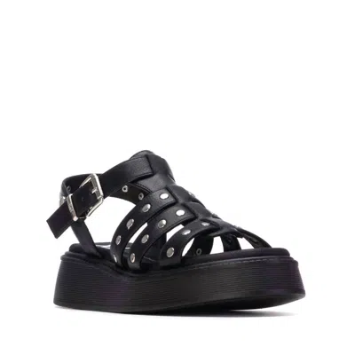 Xti Women's Flat Studded Strap Sandals In Black