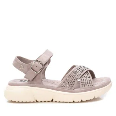 Xti Women's Flat Suede Sandals In Open Grey In Multi