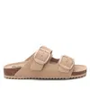 Xti Women's Footbed Sandals With Two Buckles Refresh By  In Beige