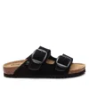 Xti Women's Footbed Sandals With Two Buckles Refresh By  In Black