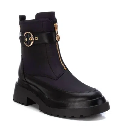 Xti Women's Front Zip Biker Boots In Black