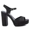 Xti Women's Heel Suede Sandals In Black In Black