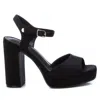 Xti Women's Heel Suede Sandals In Black In Black