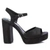 Xti Women's Heel Suede Sandals In Black In Black