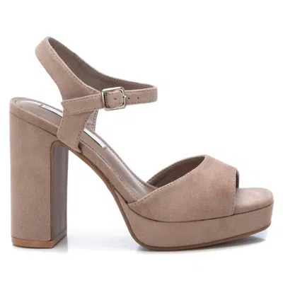 Xti Women's Heel Suede Sandals In Beige