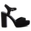 Xti Women's Heel Suede Sandals In Black In Black