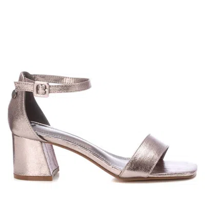 Xti Women's Heeled Metallic Sandals In Silver Rose