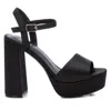 Xti Women's Heeled Platform Sandals In Black In Black