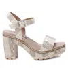 Shop Xti Women's Heeled Platform Sandals In Medium Beige In Multi