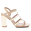 Xti Women's Heeled Sandals With Gold Studs By  In Beige