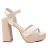 Xti Women's Heeled Suede Sandals With Platform By  In Beige