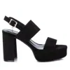 Xti Women's Heeled Suede Sandals With Platform By  In Black