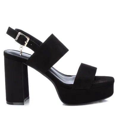 Xti Women's Heeled Suede Sandals With Platform By  In Black