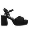 Xti Women's Heeled Suede Sandals With Platform In Black In Black