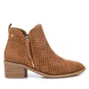 Xti Women's Italian Western Booties With Side Zipper In Brown