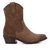 Xti Women's Italian Western Leather Booties Carmela Collection By  In Grey