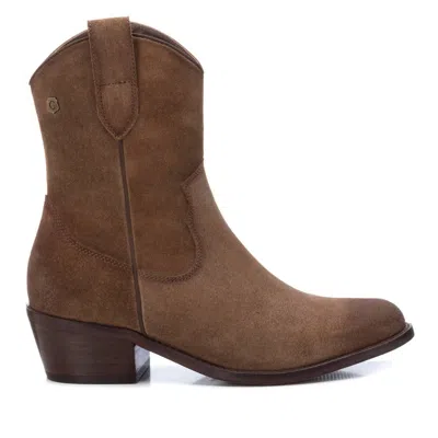 Xti Women's Italian Western Leather Booties Carmela Collection By  In Grey