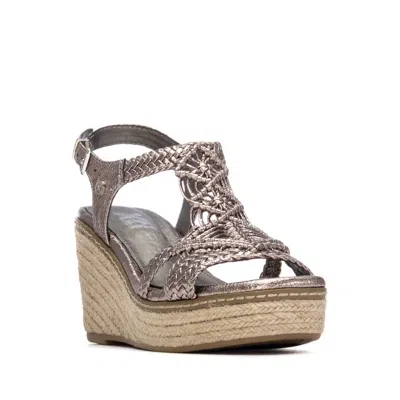 Xti Women's Jute Wedge Braided Sandals In Gray