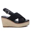 Xti Women's Jute Wedge Sandals In Black In Black