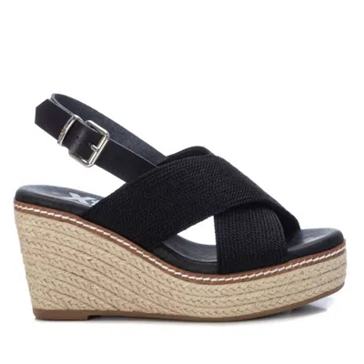 Xti Women's Jute Wedge Sandals In Black