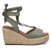 Xti Women's Jute Wedge Sandals In Open Green In Green