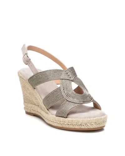 Xti Women's Jute Wedge Sandals In Silver
