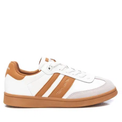 Xti Women's Lace-up Sneakers In White/camel In Multi