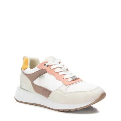 Xti Women's Lace-up Sneakers In Ice / Pink In White
