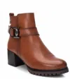 Xti Women's Carmela Leather Booties In Camel In Multi