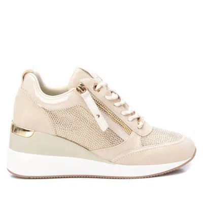 Xti Women's Leather Mesh Sneakers In Beige