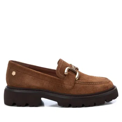 Xti Women's Leather Moccasins In Camel In Brown