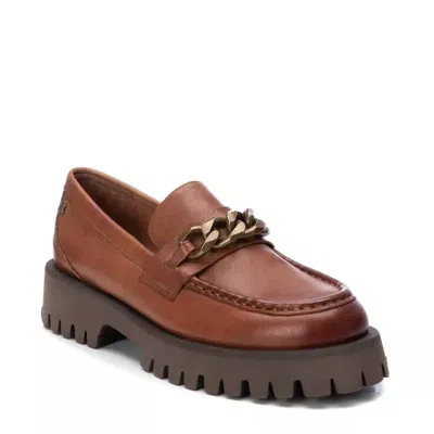 Xti Women's Leather Moccasins In Camel In Brown