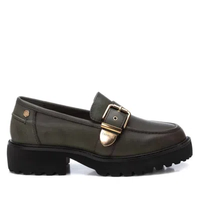 Xti Women's Leather Moccasins In Kakhi In Multi