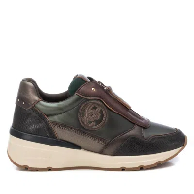 Xti Women's Leather Sneakers In Kakhi In Multi
