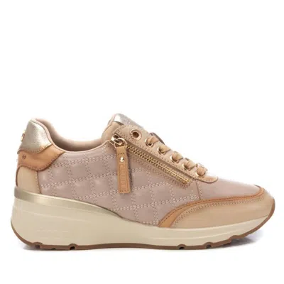 Xti Carmela Collection Women's Leather Casual Sneakers By  In Beige