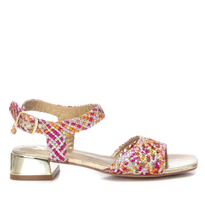 Xti Women's Low Heel Sandals In Fuchsia In Gold