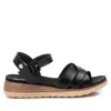 Shop Xti Women's Low Wedge Sandals In Black