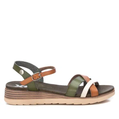 Xti Women's Low Wedge Sandals In Kakhi In Multi