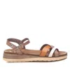 Xti Women's Low Wedge Strappy Sandals In Bronze In Beige
